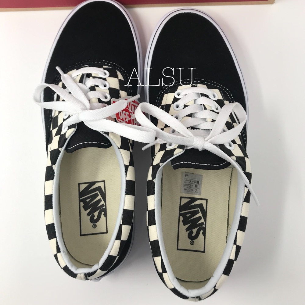 VANS ERA Primary Check Black White Suede Canvas W - Picture 7 of 7